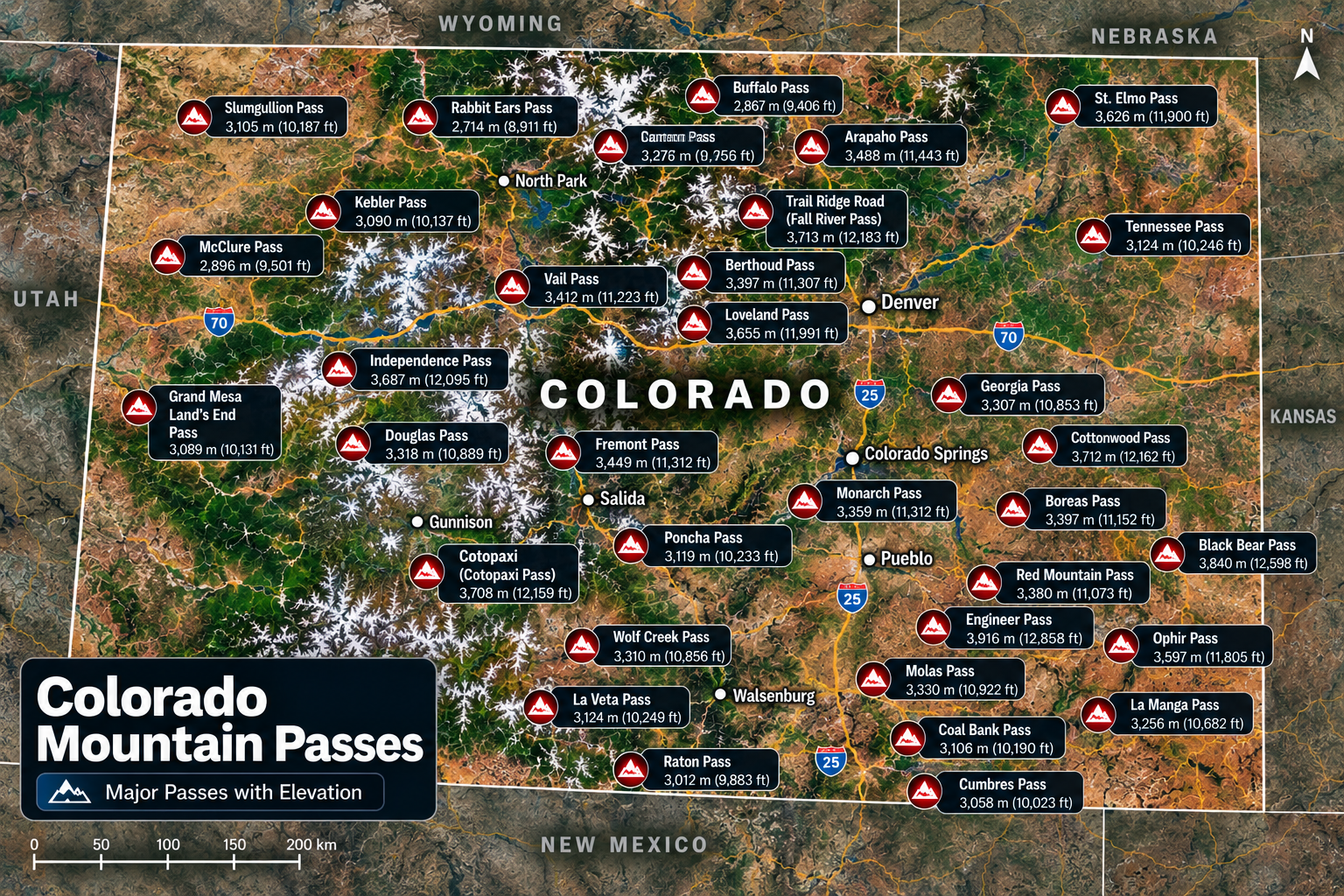 Colorado (Rocky Mountains) Map
